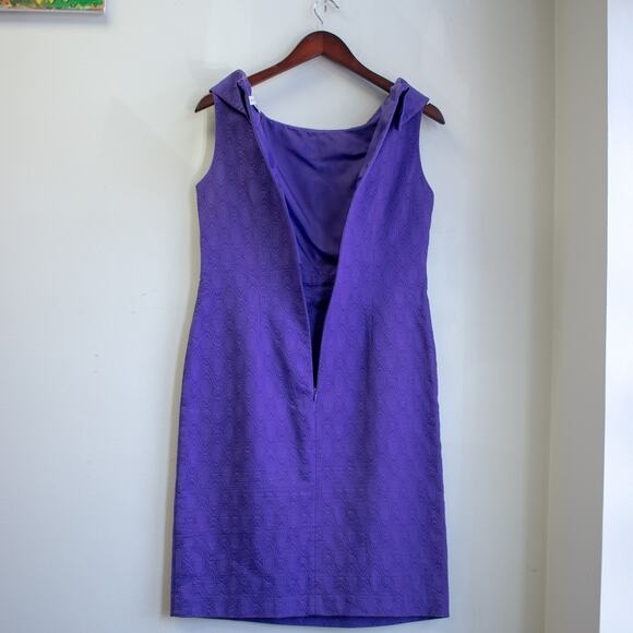 Madison Leigh Purple Belted Cowl Neck Formal Dress Size 6 - Picture 3 of 8